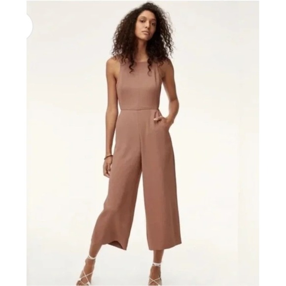 Wilfred Pants - Wilfred Mauve-Brown Sleeveless Wide-Leg Jumpsuit